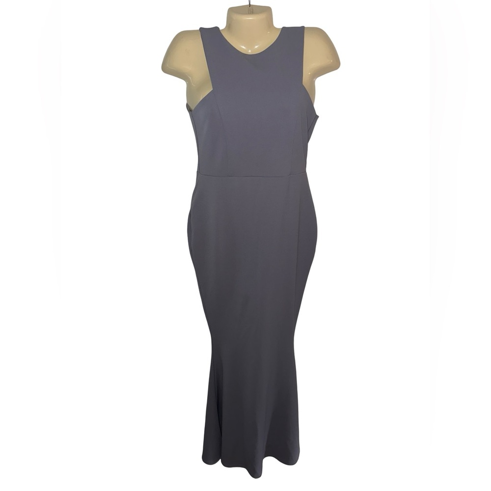 Boohoo Slate Backless Fitted formal Dress